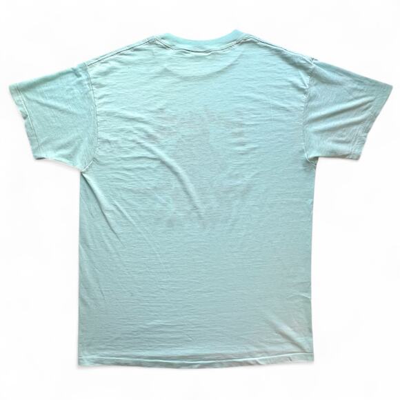 Vintage Land Shark Vacation Beach TShirt Single Stitch Summer 80s Blue Soft Thin - Picture 4 of 12